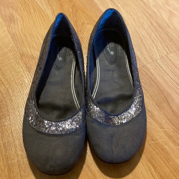 Gray suede with silver rhinestones